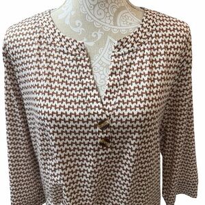 Qfeefan Houndstooth Pattern Long Sleeve T- Shirt Women’s XXL